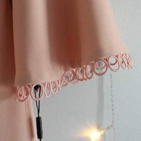 Peachy Pink Fitted Bell Sleeve Dress | 083 - Picture 2 of 5